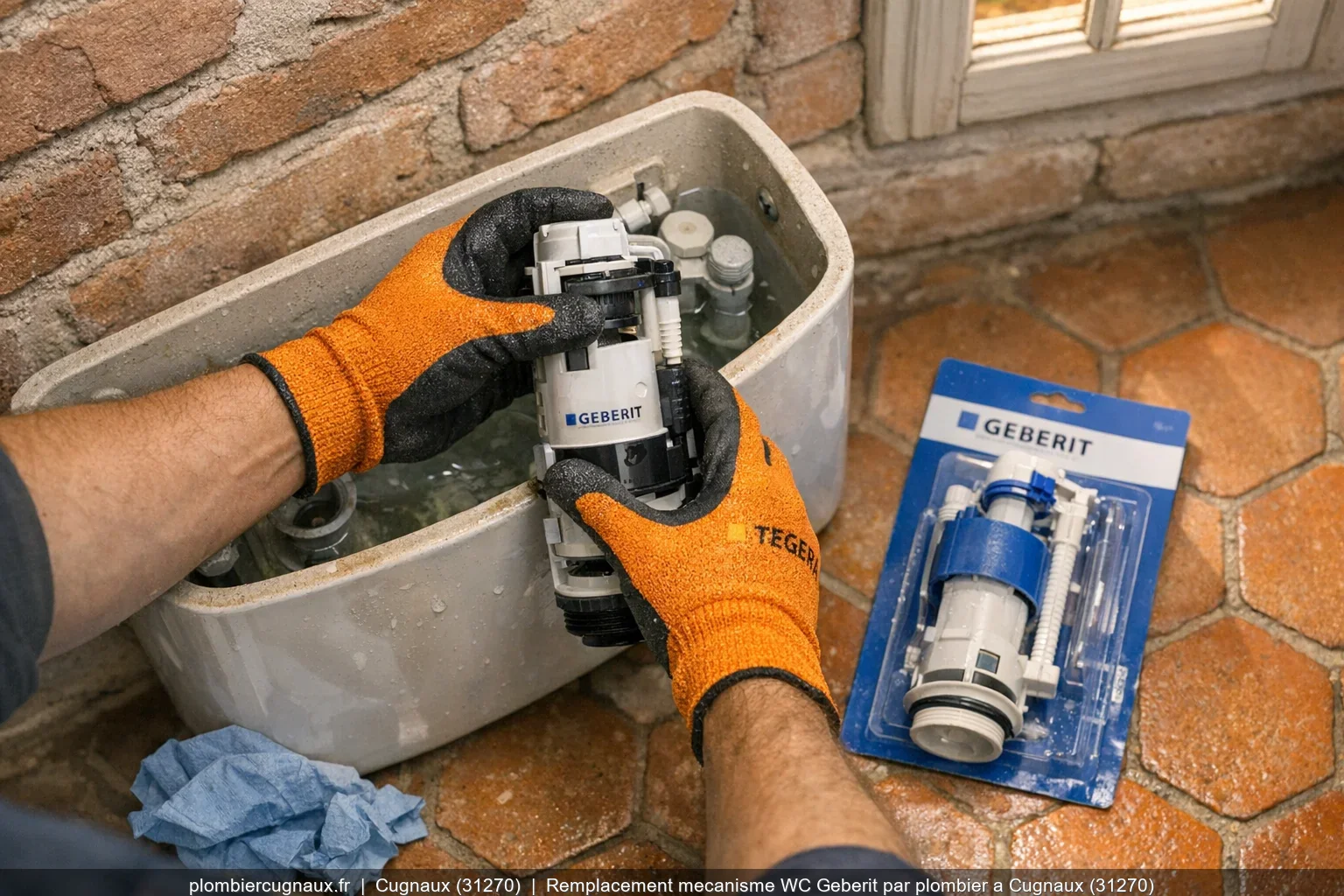 Changement mecanisme WC a Cugnaux