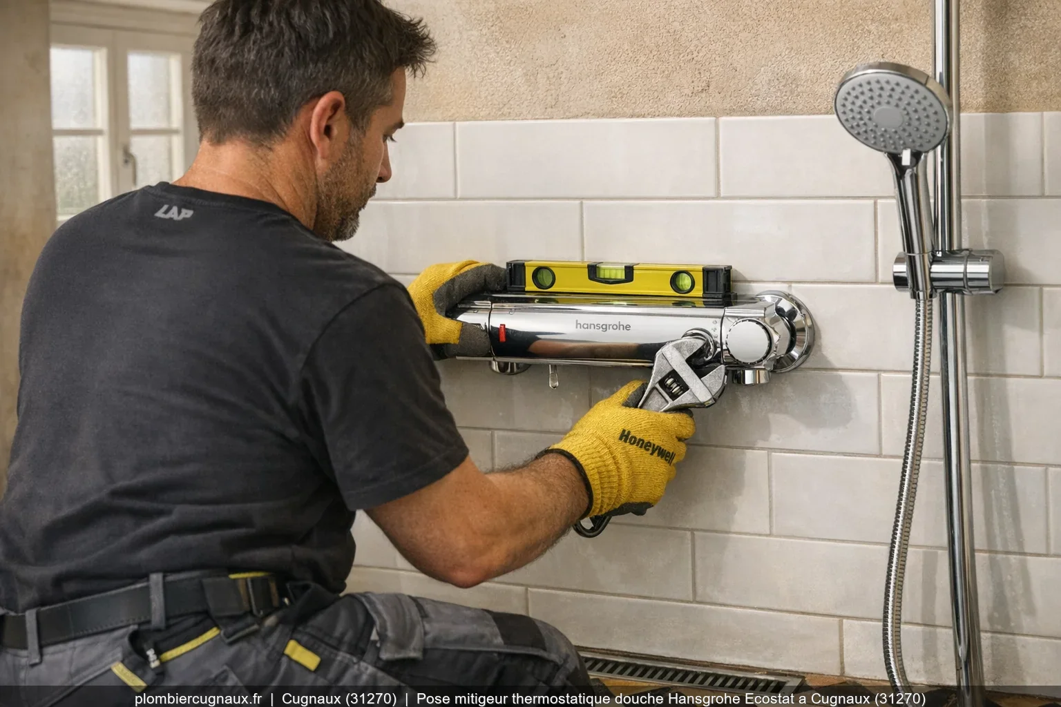 Pose mitigeur thermostatique douche Hansgrohe Ecostat a Cugnaux (31270)